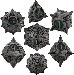 Metal D&D Dice Set  (Nickel Green)